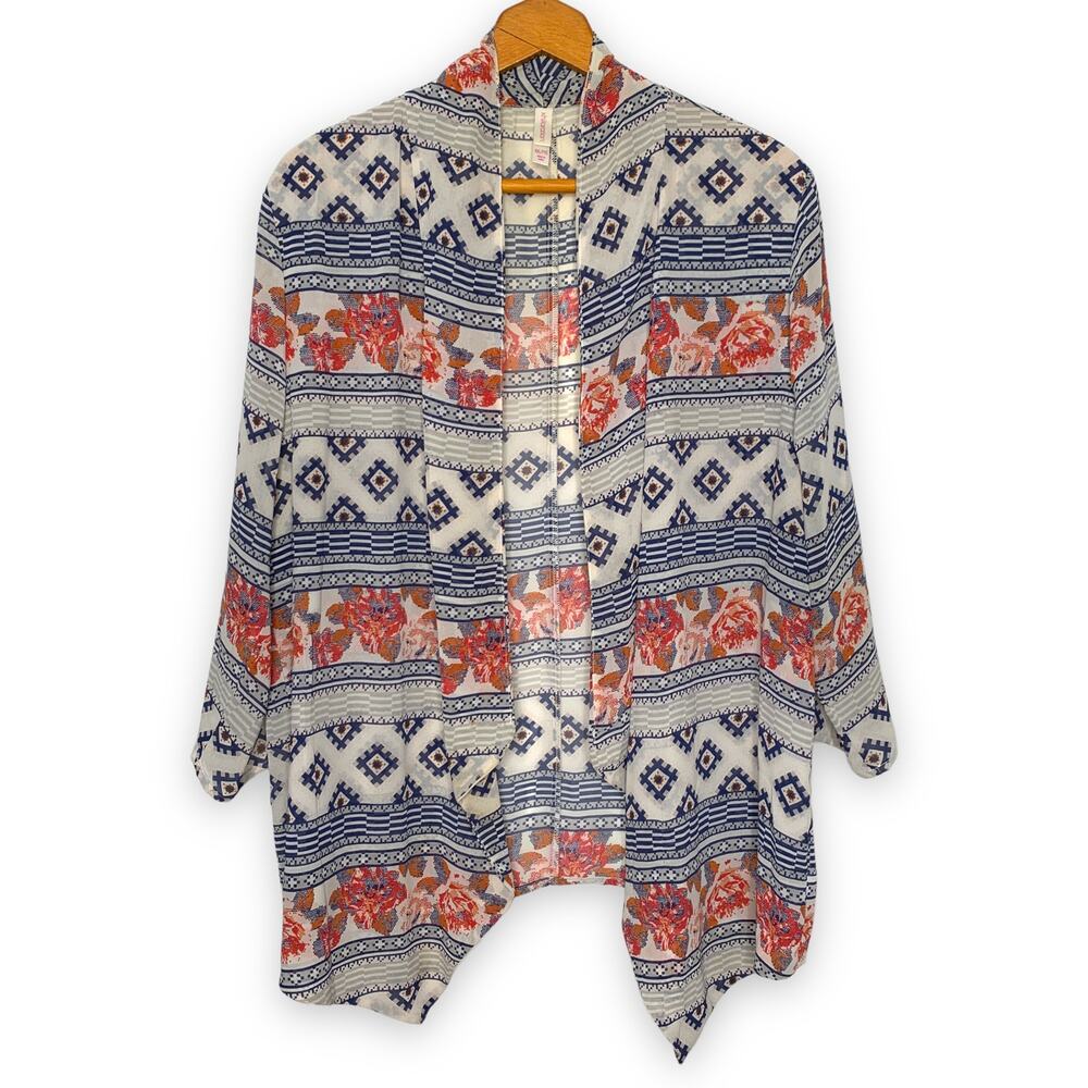 3/$20  Xhilaration women's sheer floral boho print open front kimono top XXL